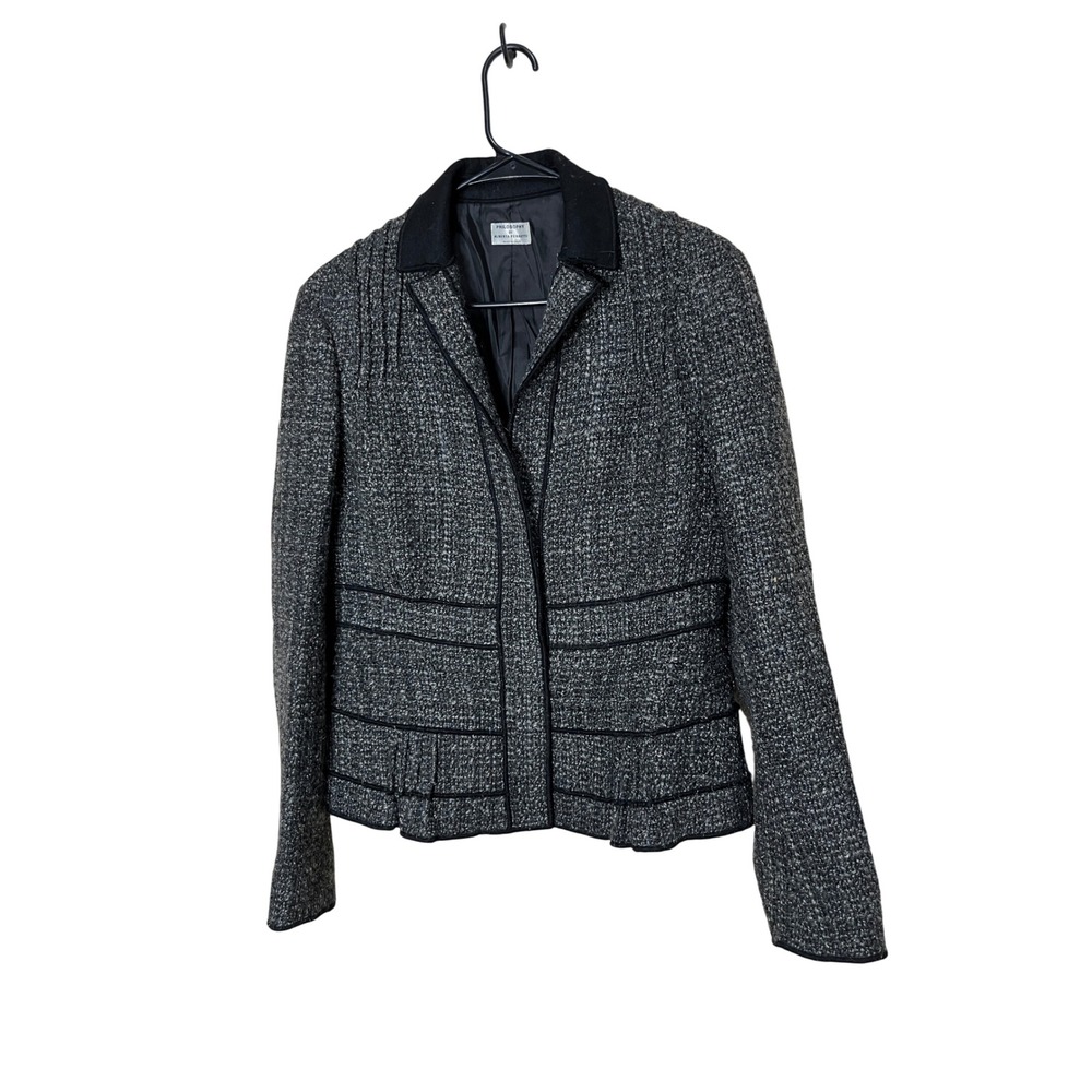 Philosophy di‎ Alberta Ferretti Women's Tweed Blazer Jacket Black Gray Size 10